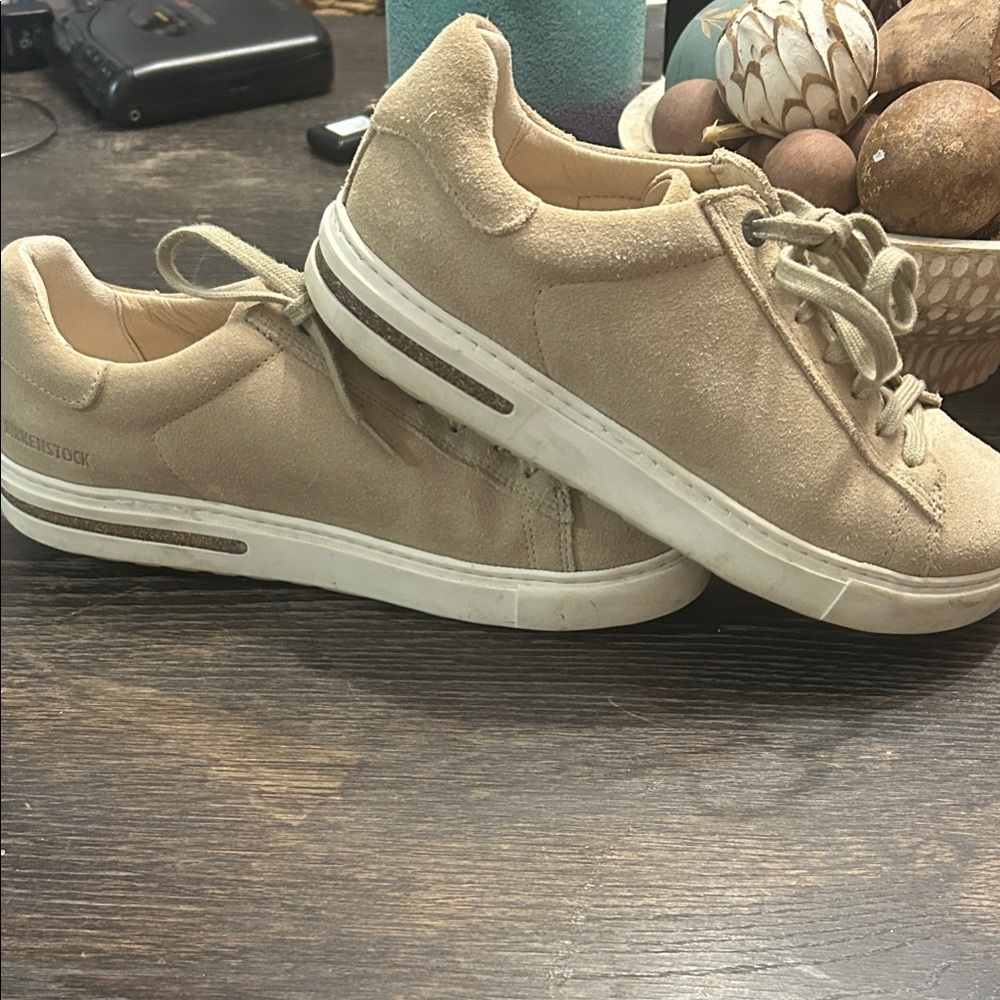 Birkenstock Women's Suede Sneakers in Beige